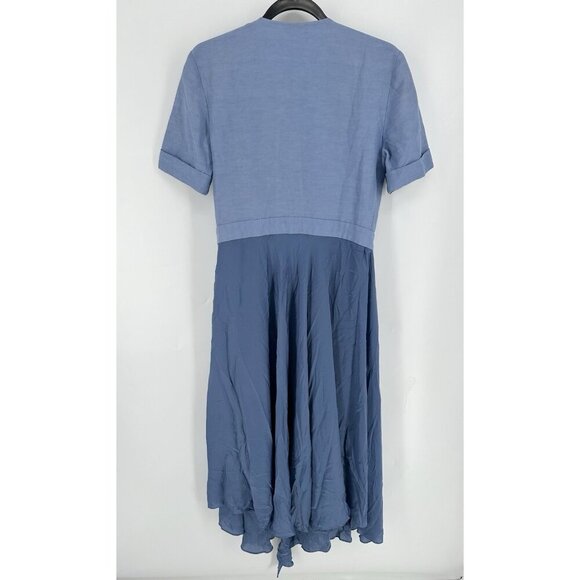 SANDRO Paty Wrap Effect Shantung Satin Midi Dress Women’s 6 Read - Picture 7 of 13